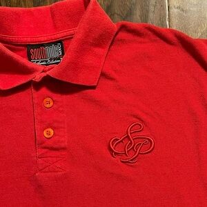 Vintage South Pole Polo Shirt Short Sleeve Embroidered Hip Hop Y2K